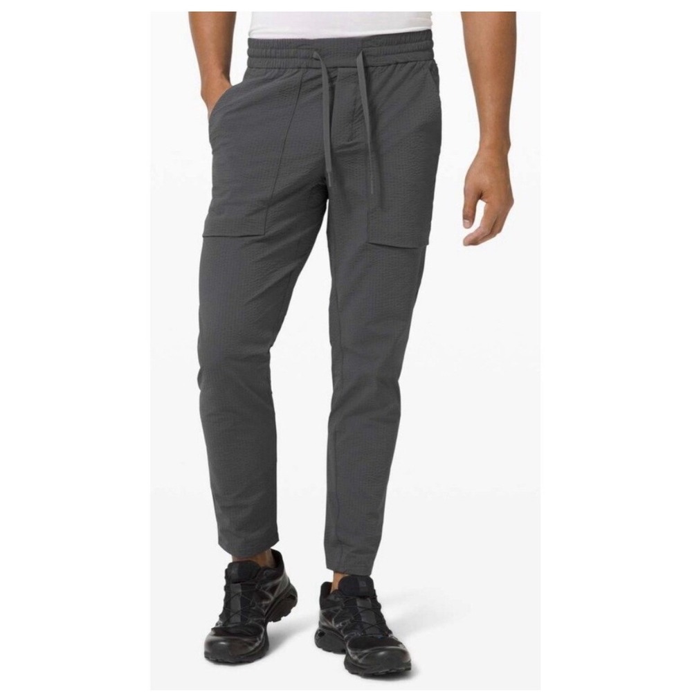 Lululemon Graphite Gray Bowline Pants Mens XL Textured Performance Athleisure